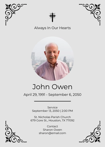 Catholic Obituary Invitation Template - Edit Online & Download