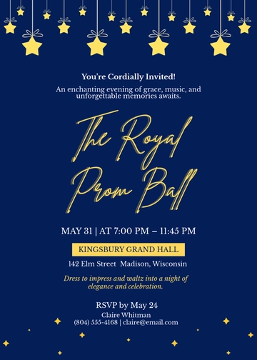 Simple Prom Ball Invitation Template - Edit Online & Download