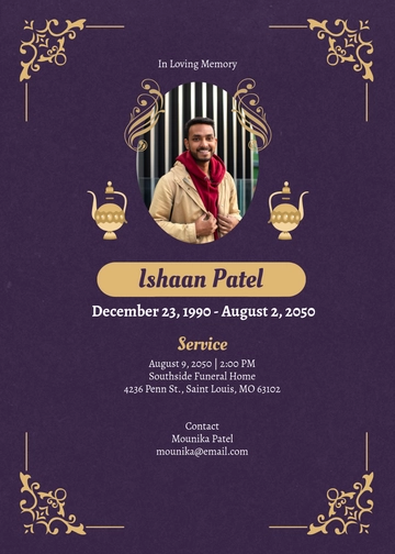 Hindu Obituary Invitation Template - Edit Online & Download