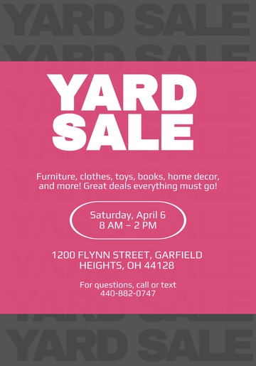 Yard Sale Template - Edit Online & Download