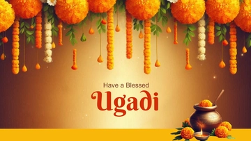 Realistic Ugadi Background Design Template - Edit Online & Download