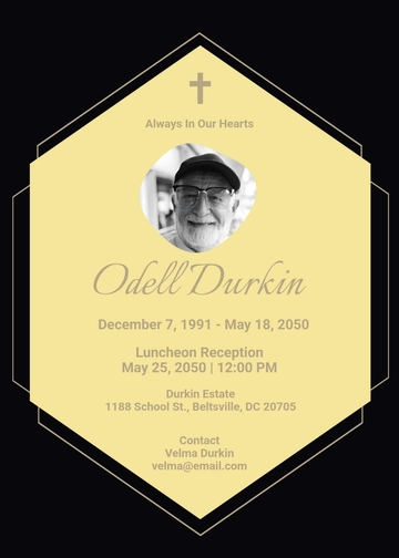 Obituary Luncheon Invitation Template - Edit Online & Download