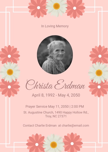 Creative Obituary Prayer Invitation Template - Edit Online & Download