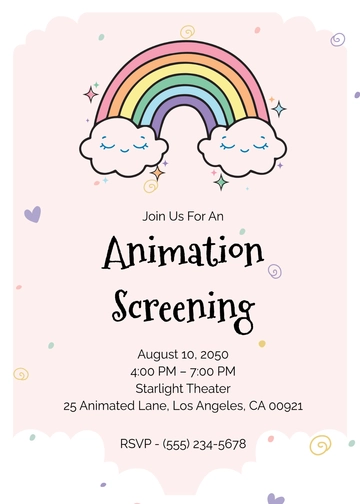Cartoon Rainbow Invitation Template - Edit Online & Download