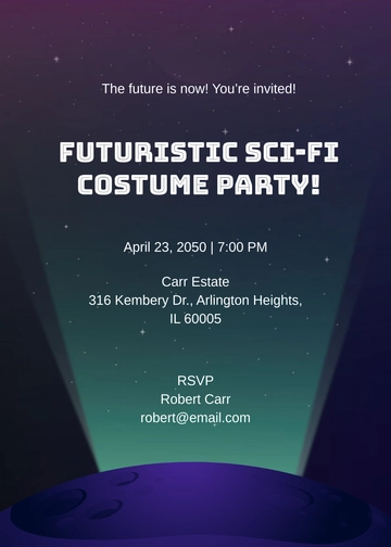 Futuristic Sci-Fi Party Space Invitation Template - Edit Online & Download