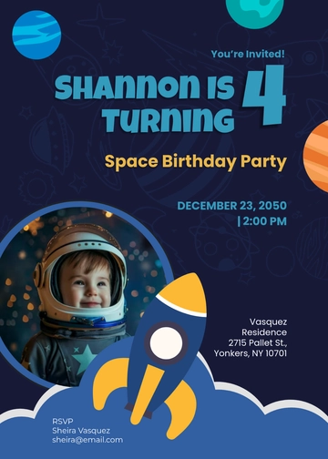 Simple Digital Space Invitation Template - Edit Online & Download