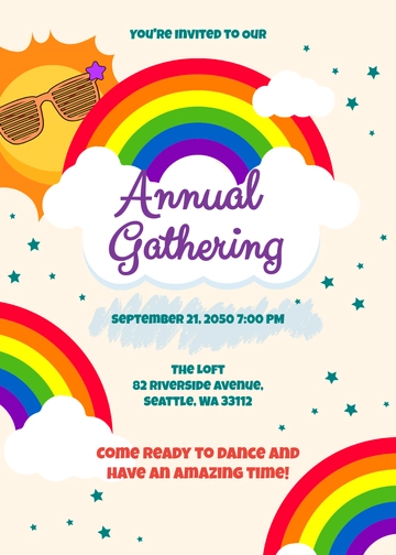 Gender-Neutral Rainbow Invitation Template - Edit Online & Download