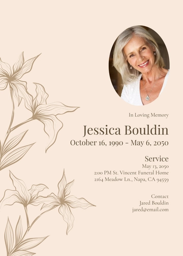 Modern Obituary Ceremony Invitation Template - Edit Online & Download