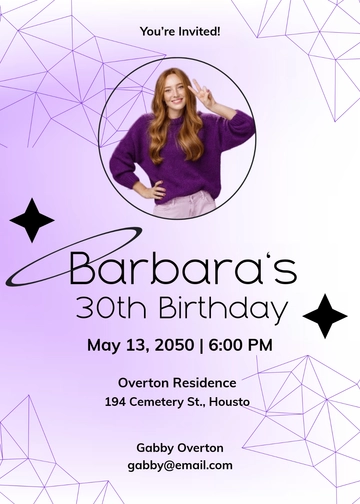 Aesthetic Purple Geometric Invitation Template - Edit Online & Download