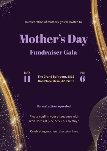 Mother’s Day Fundraiser Invitation Template - Edit Online & Download