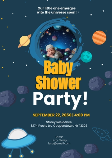 Galaxy Baby Shower Space Invitation Template - Edit Online & Download