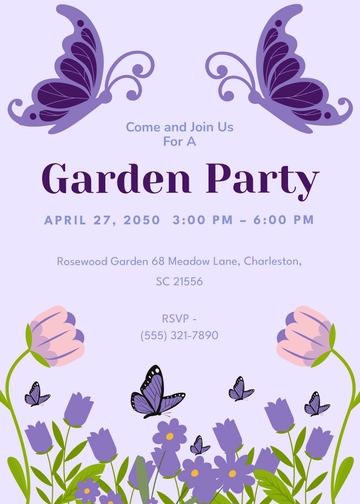 Purple Butterfly Invitation Template - Edit Online & Download