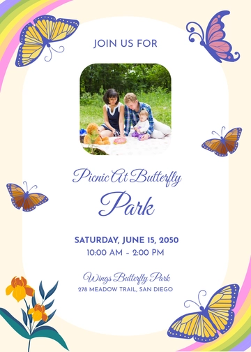 Rainbow Butterfly Invitation Template - Edit Online & Download