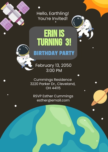 Outer Space Adventure Space Invitation Template - Edit Online & Download