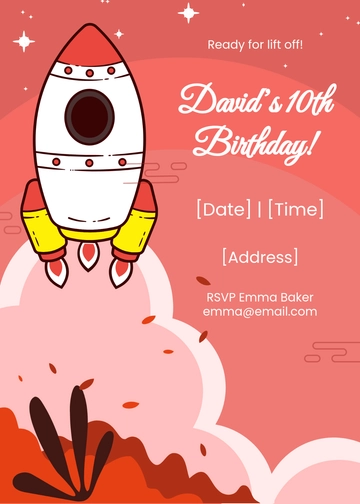 Blank Rocket Ship Space Invitation Template - Edit Online & Download