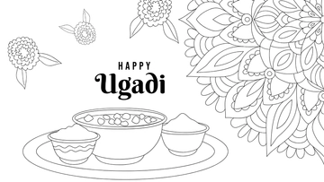 Ugadi Drawing Background Template - Edit Online & Download