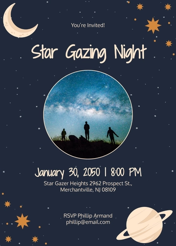 Aesthetic Cosmic Space Invitation Template - Edit Online & Download