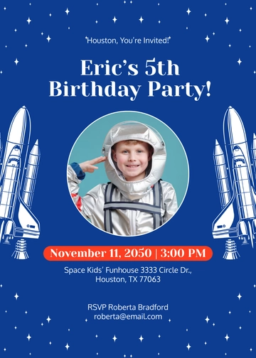 NASA-Inspired Space Invitation Template - Edit Online & Download