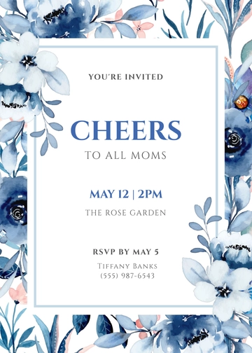 Floral Background Mother’s Day Invitation Template - Edit Online & Download