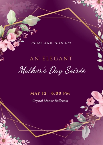 Elegant Mother’s Day Invitation Template - Edit Online & Download