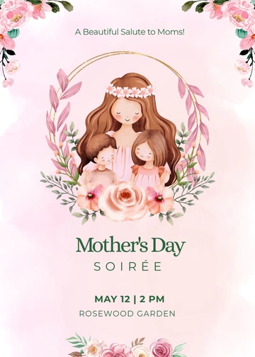 Beautiful Mother’s Day Invitation Template - Edit Online & Download