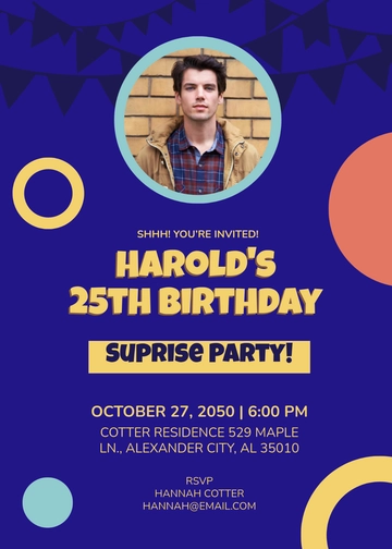 Classic Surprise Party Invitation Template - Edit Online & Download