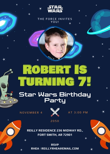 Star Wars Party Space Invitation Template - Edit Online & Download