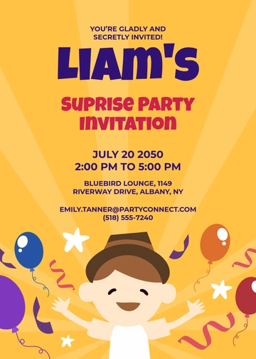 Exciting Surprise Party Invitation Template - Edit Online & Download