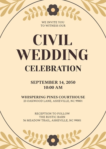 Rustic Civil Wedding Invitation Template - Edit Online & Download