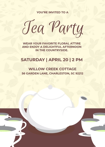 Rustic Tea Party Invitation Template - Edit Online & Download