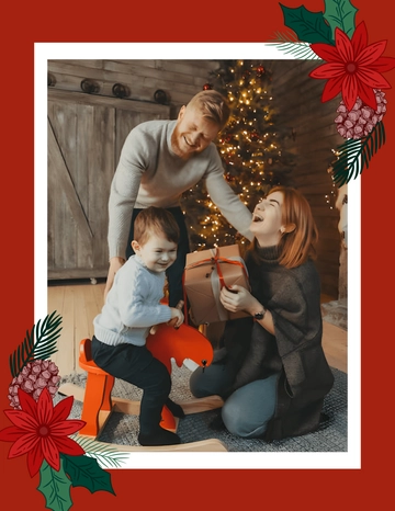 Red Border Christmas Photo Template - Edit Online | Template.net