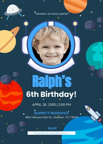 Nebula Space Party Space Invitation Template - Edit Online & Download