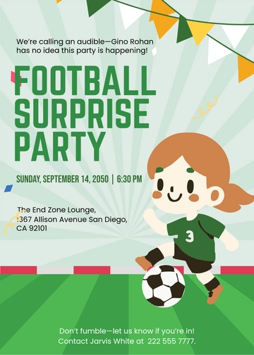 Football Surprise Party Invitation Template - Edit Online & Download