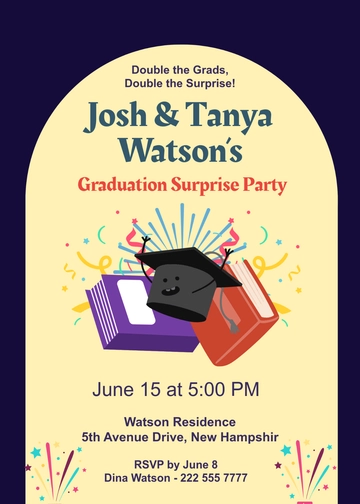 Graduation Surprise Party Invitation Template - Edit Online & Download