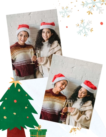 Free Christmas Scrapbook Photo Template to Edit Online