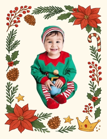 Free Christmas Photo Frame Template to Edit Online