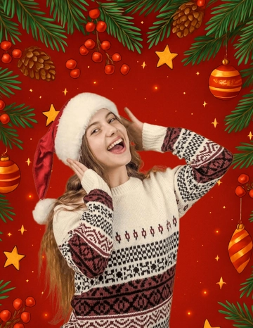 Free Happy Christmas Photo Template to Edit Online