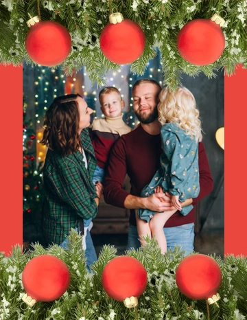 Free Christmas Ornament Photo Template to Edit Online