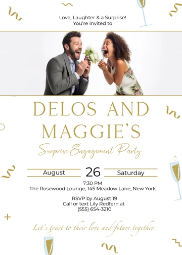 Modern Engagement Surprise Party Invitation Template - Edit Online & Download