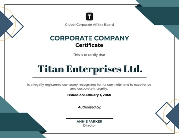 Corporate Company Certificate Template - Download | Template.net