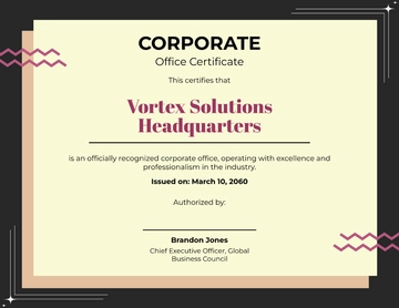 Aesthetic Corporate Office Certificate Template - Download | Template.net