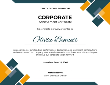Corporate Achievement Certificate Template - Download | Template.net