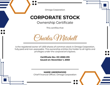Corporate Stock Ownership Certificate Template - Download | Template.net