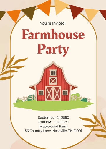 Farmhouse Rustic Invitation Template - Edit Online & Download