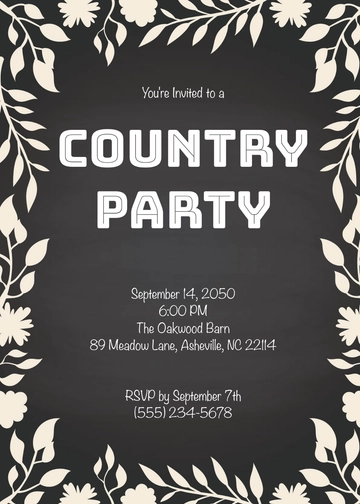 Rustic Chalkboard Invitation Template - Edit Online & Download