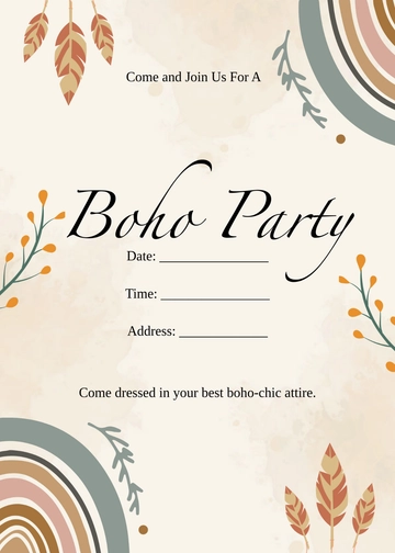 Blank Boho Rustic Invitation Template - Edit Online & Download