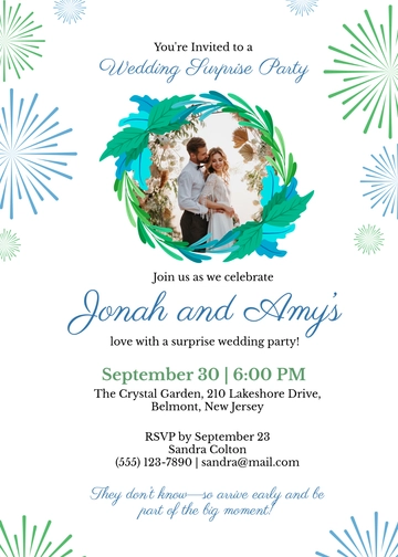 Wedding Surprise Party Invitation Template - Edit Online & Download