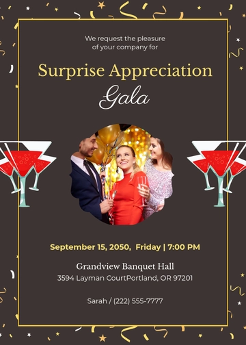 Corporate Surprise Party Invitation Template - Edit Online & Download