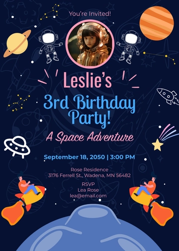 Girl Space Invitation Template - Edit Online & Download