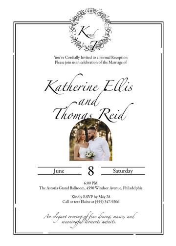 Formal Reception Invitation Template - Edit Online & Download